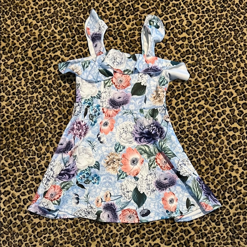 Floral Sleeveless Dress with Bow Straps